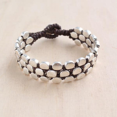 Three Row Oval Alloy Bracelet