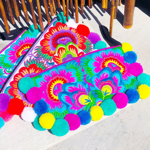 Thai Pom Pom Clutch
