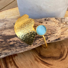 Load image into Gallery viewer, Gold Adjustable Bracelet with Blue Stone