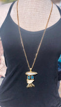 Load image into Gallery viewer, Long Turquoise and Quartz Necklace