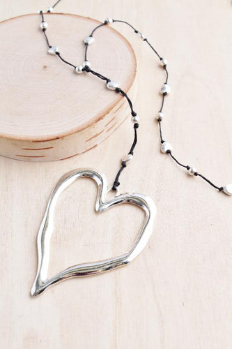 SILVER OPEN HEART NECKLACE