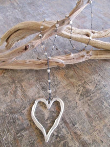 SILVER OPEN HEART NECKLACE