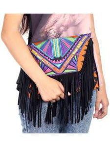 DECO JAW TASSEL CROSS-BODY LEATHER BAG