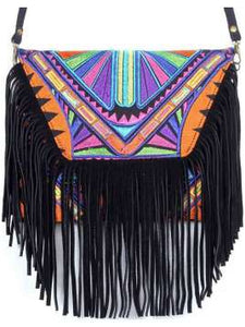 DECO JAW TASSEL CROSS-BODY LEATHER BAG